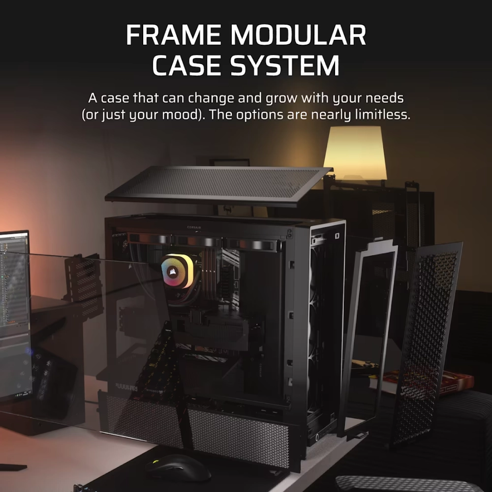 Corsair Cabinet Mid Tower FRAME 4000D RS Modular ARGB Black (CC-9011296-WW) view 3